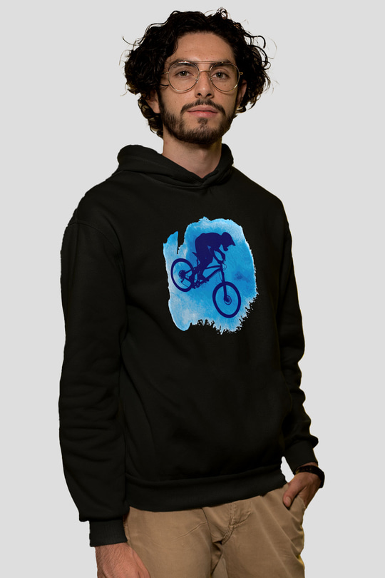 Bisiklet Siyah Unisex Kapüşonlu Sweatshirt