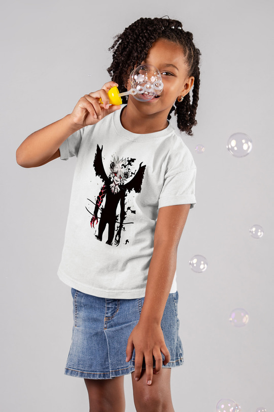 Black Clover Baskılı Beyaz Unisex Beyaz Çocuk Tişört - Tshirt