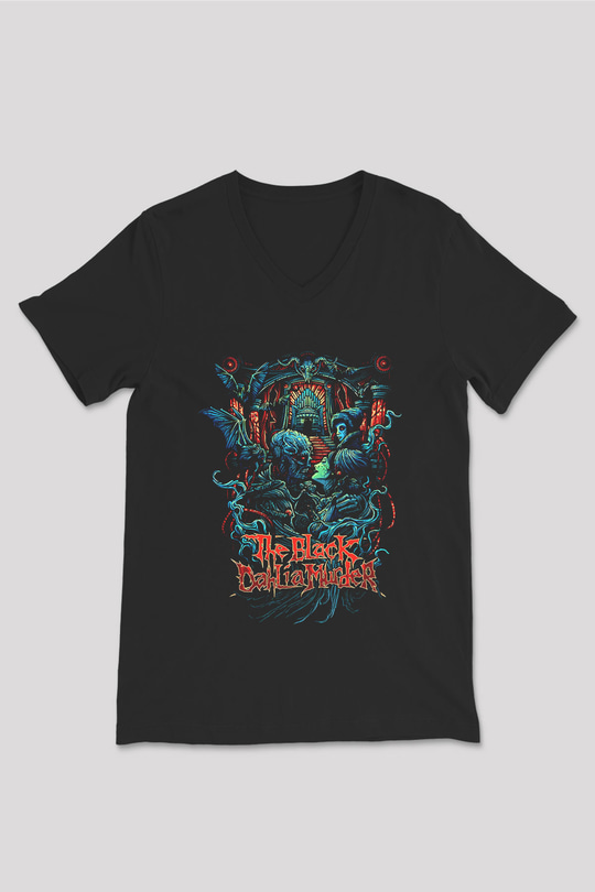 Black Dahlia Murder Siyah Unisex V Yaka Tişört T-Shirt