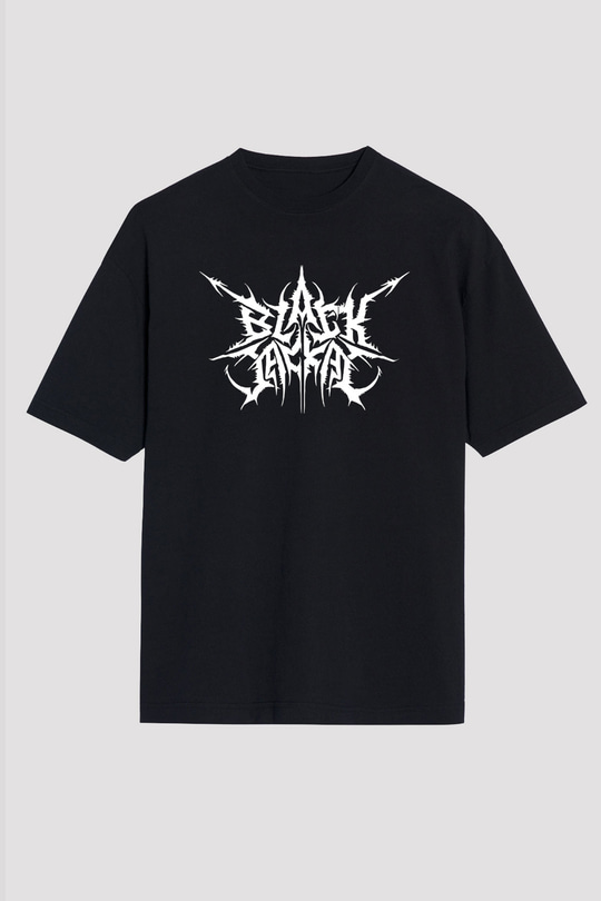 Black Jackal Baskılı Unisex Siyah Oversize Tişört - Tshirt