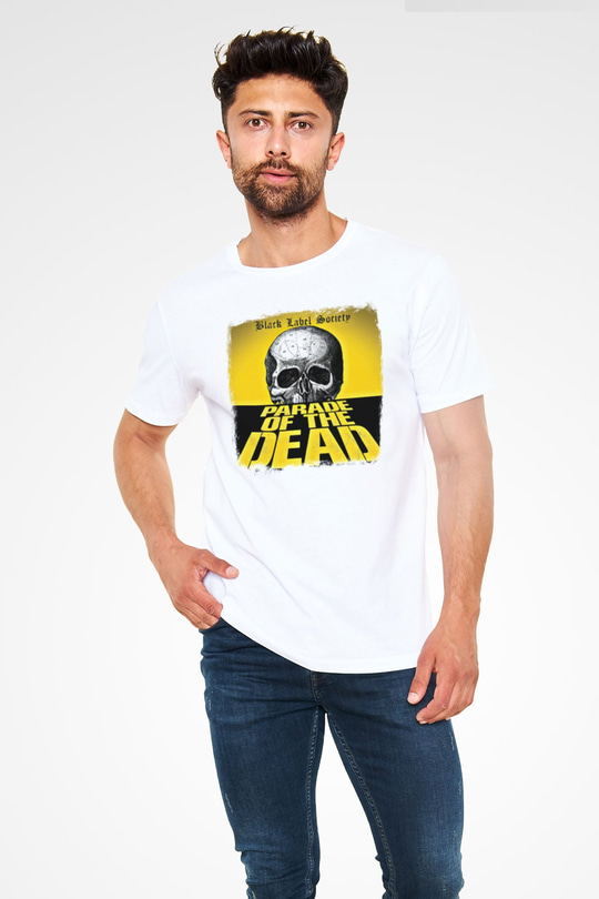 Black Label Society Baskılı Unisex Beyaz Tişört