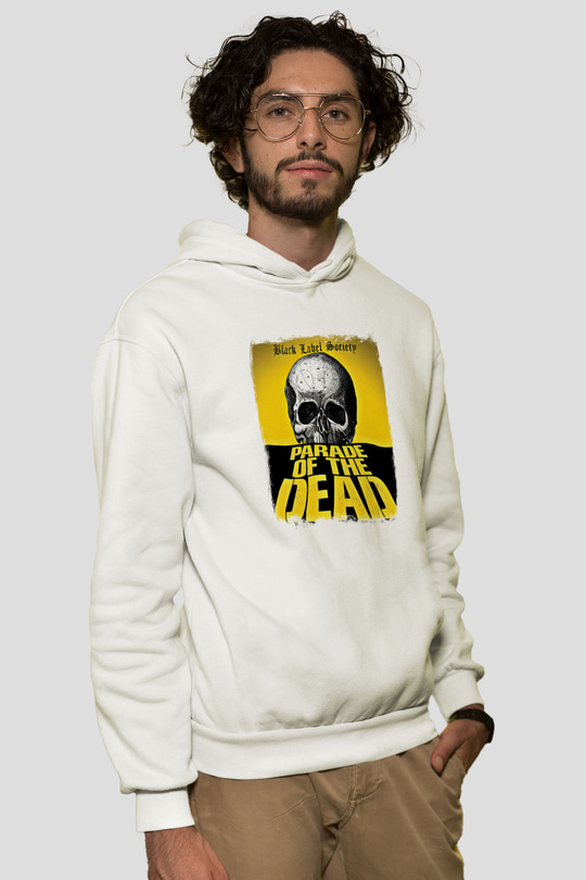 Black Label Society Baskılı Unisex Beyaz Hoodie