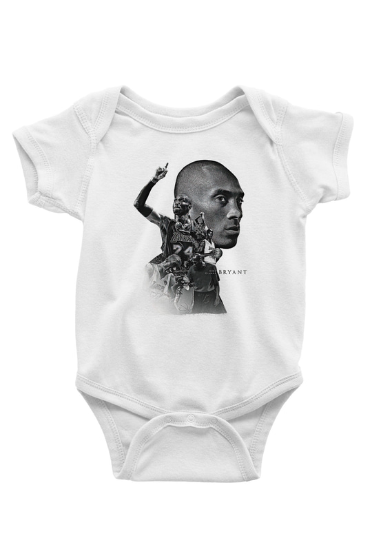 Black Mamba Baskılı Beyaz Unisex Bebek Body - Zıbın