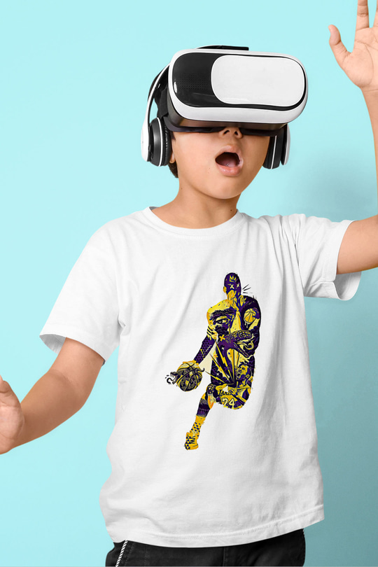Black Mamba Baskılı Beyaz Unisex Beyaz Çocuk Tişört - Tshirt