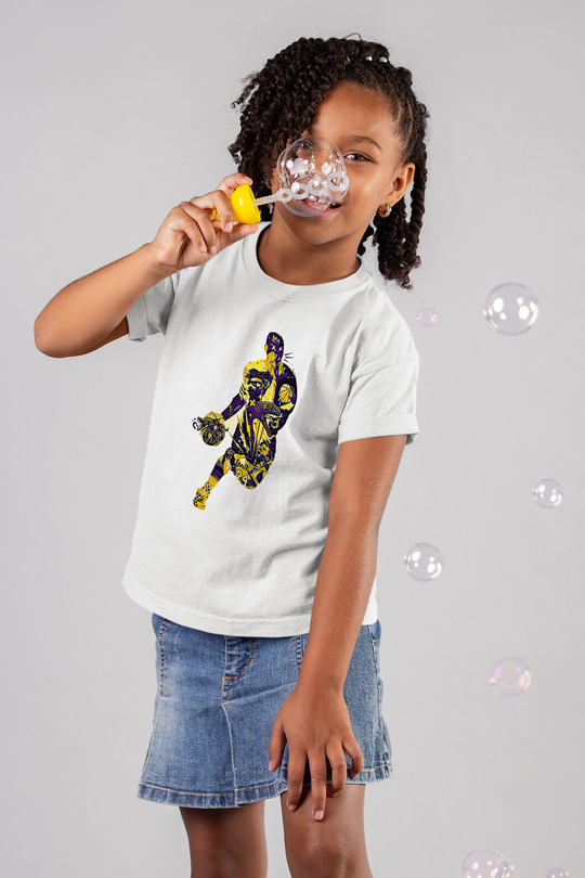 Black Mamba Baskılı Beyaz Unisex Beyaz Çocuk Tişört - Tshirt