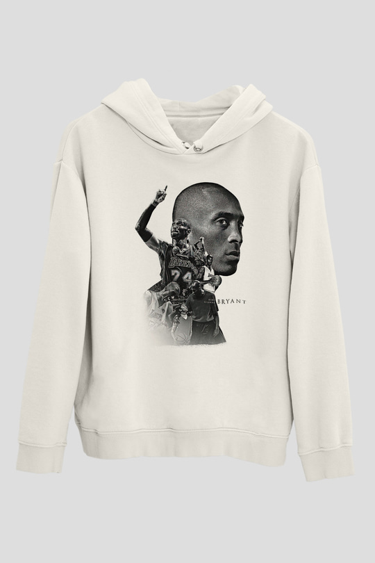 Black Mamba Baskılı Beyaz Unisex Kapüşonlu Sweatshirt