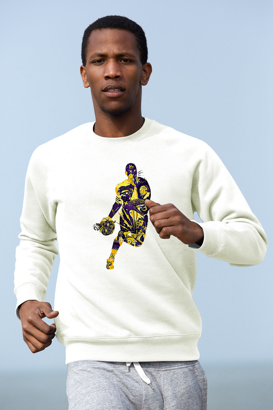Black Mamba Baskılı Beyaz Unisex Sweatshirt