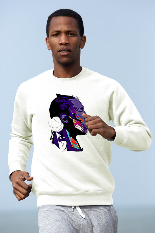 Black Mamba Baskılı Beyaz Unisex Sweatshirt