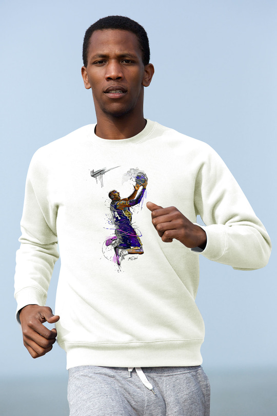 Black Mamba Baskılı Beyaz Unisex Sweatshirt