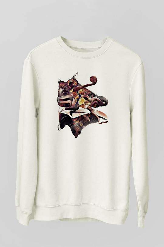 Black Mamba Baskılı Beyaz Unisex Sweatshirt