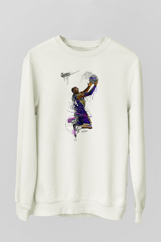 Black Mamba Baskılı Beyaz Unisex Sweatshirt