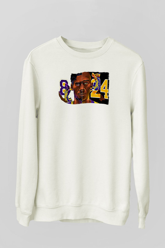 Black Mamba Baskılı Beyaz Unisex Sweatshirt
