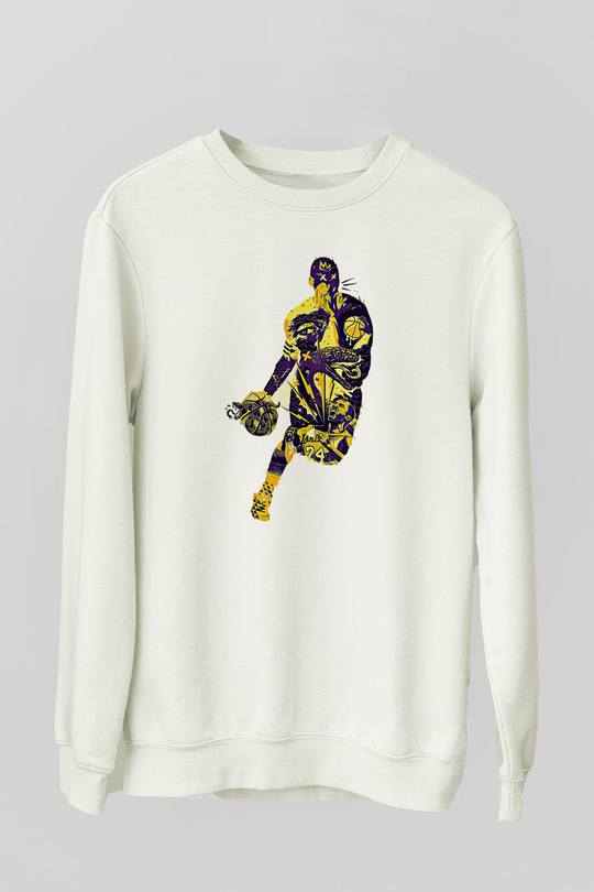 Black Mamba Baskılı Beyaz Unisex Sweatshirt