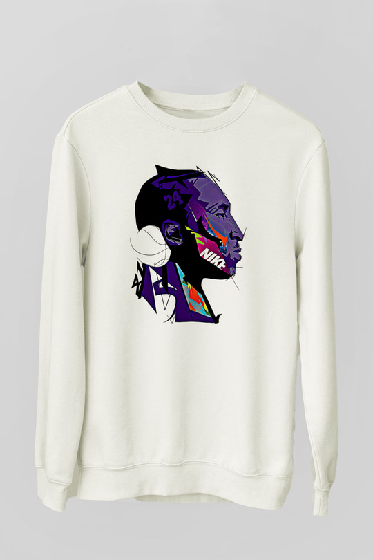 Black Mamba Baskılı Beyaz Unisex Sweatshirt