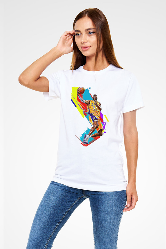 Black Mamba Baskılı Unisex Beyaz Tişört - Tshirt