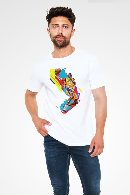 Black Mamba Baskılı Unisex Beyaz Tişört - Tshirt