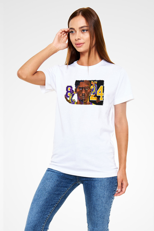 Black Mamba Baskılı Unisex Beyaz Tişört - Tshirt