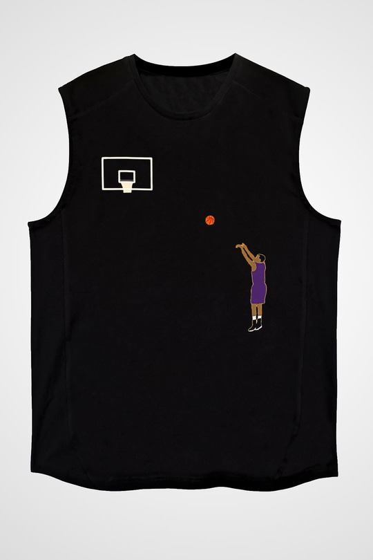 Black Mamba Baskılı Unisex Siyah Kolsuz Tişört - Tshirt