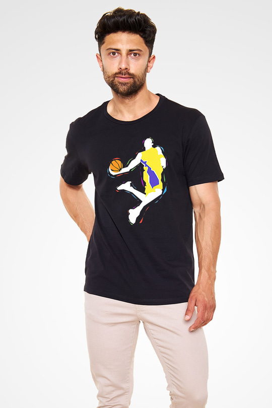 Black Mamba Baskılı Unisex Siyah Tişört - Tshirt