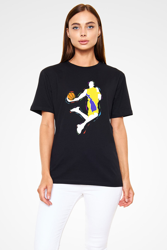Black Mamba Baskılı Unisex Siyah Tişört - Tshirt