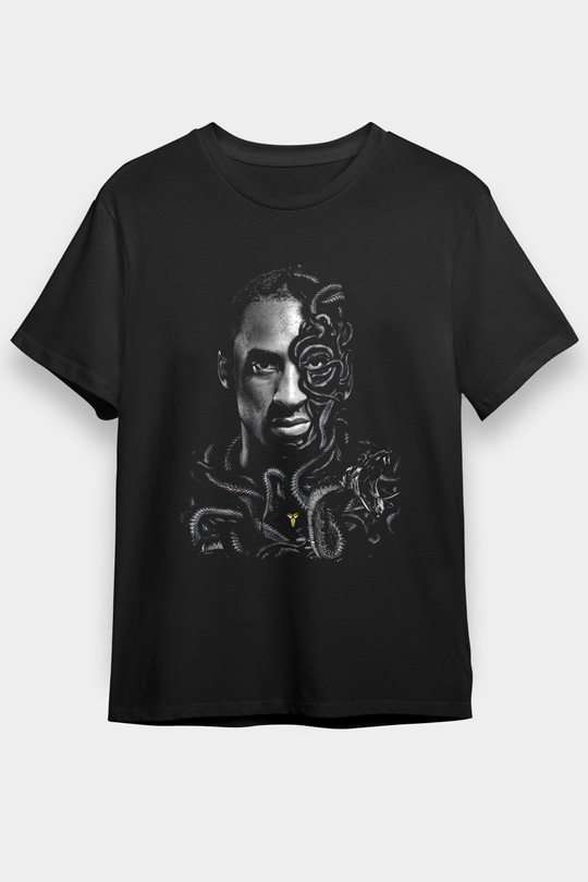 Black Mamba Baskılı Unisex Siyah Tişört - Tshirt