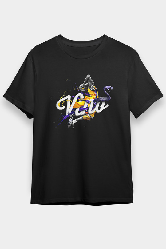 Black Mamba Baskılı Unisex Siyah Tişört - Tshirt
