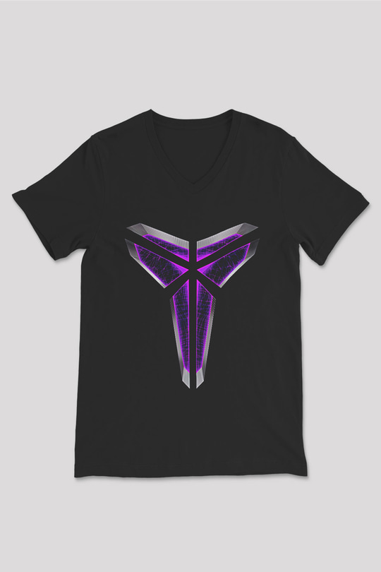 Black Mamba Baskılı Unisex Siyah V Yaka Tişört - Tshirt