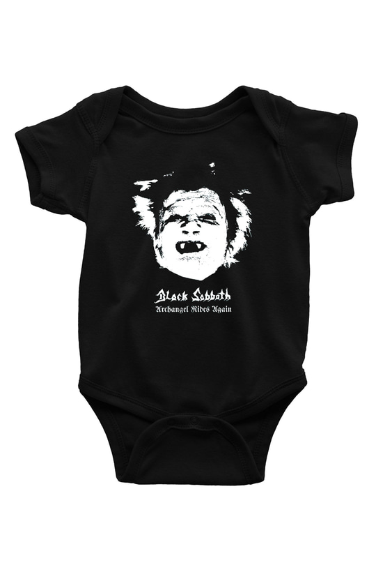 Black Sabbath Baskılı Siyah Bebek Body - Zıbın