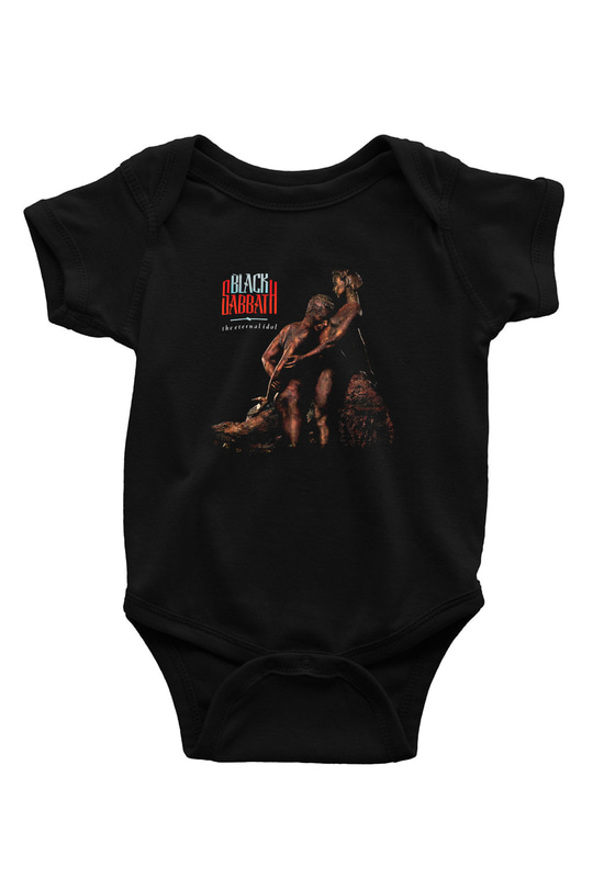 Black Sabbath Baskılı Unisex Siyah Bebek Body - Zıbın