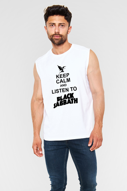 Black Sabbath Beyaz Unisex Kolsuz Tişört