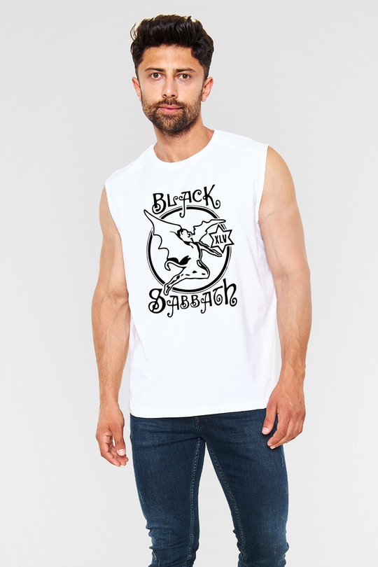 Black Sabbath Beyaz Unisex Kolsuz Tişört
