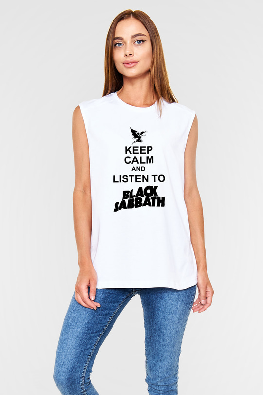 Black Sabbath Beyaz Unisex Kolsuz Tişört