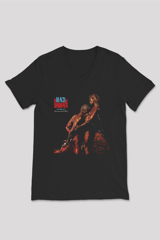Black Sabbath Siyah Unisex V Yaka Tişört T-Shirt