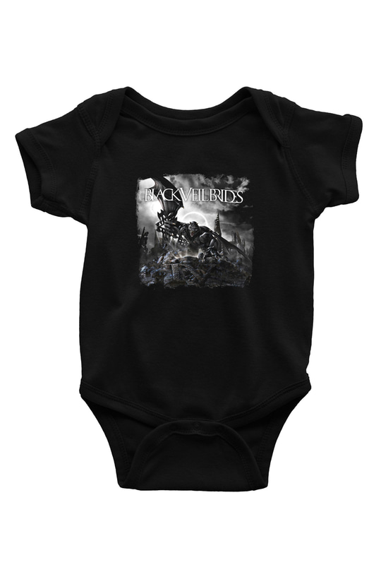 Black Veil Brides Baskılı Unisex Siyah Bebek Body - Zıbın