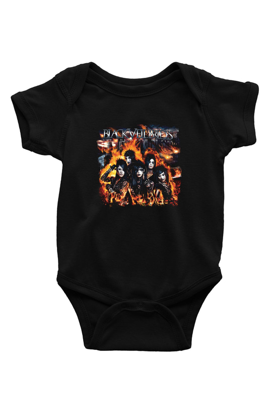 Black Veil Brides Baskılı Unisex Siyah Bebek Body - Zıbın