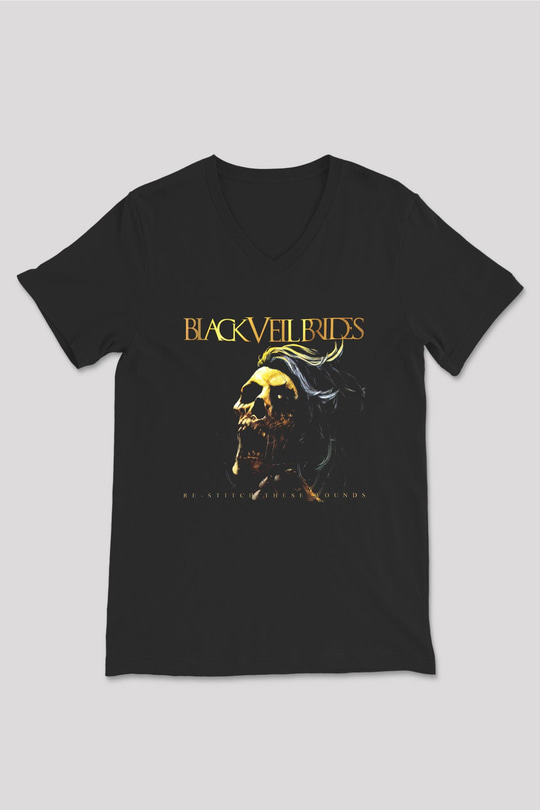 Black Veil Brides Siyah Unisex V Yaka Tişört