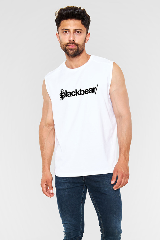 BlackBear Beyaz Unisex Kolsuz Tişört