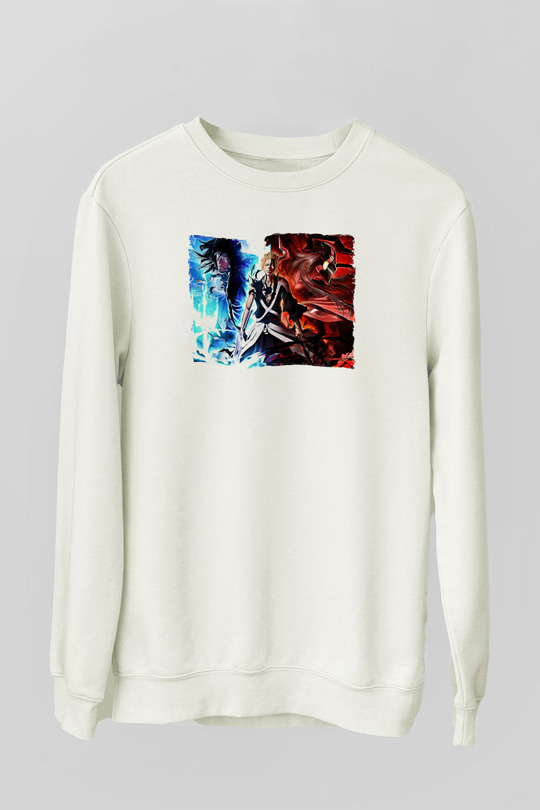 Bleach Baskılı Beyaz Unisex Sweatshirt