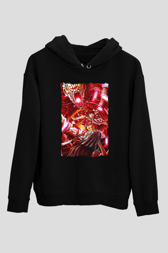 Bleach Baskılı Unisex Siyah Hoodie