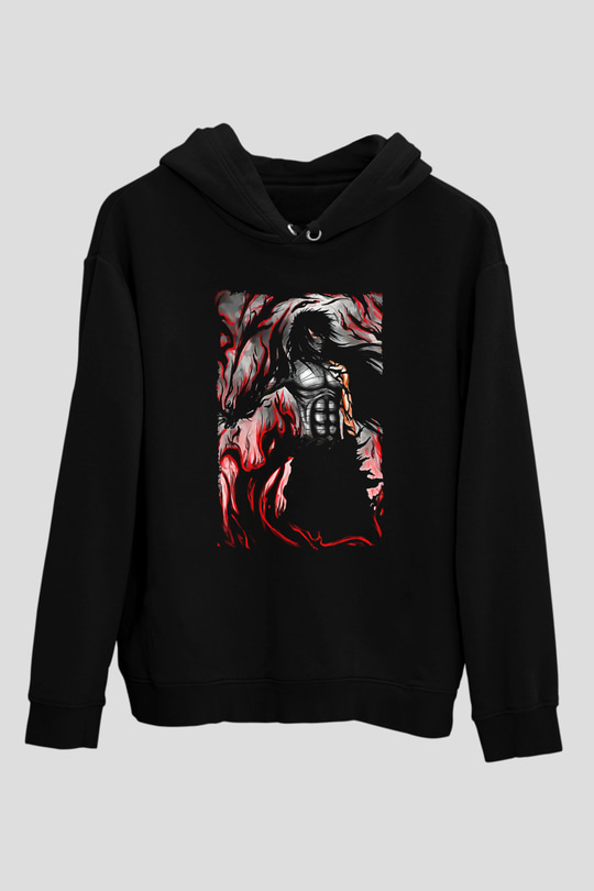 Bleach Baskılı Unisex Siyah Hoodie