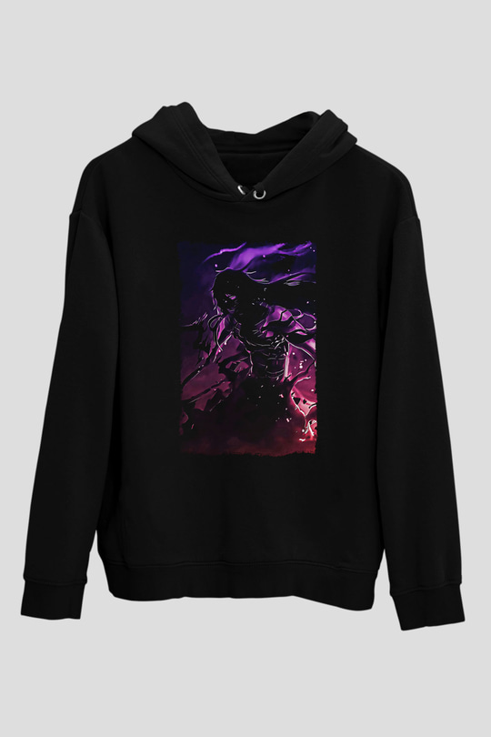 Bleach Baskılı Unisex Siyah Hoodie