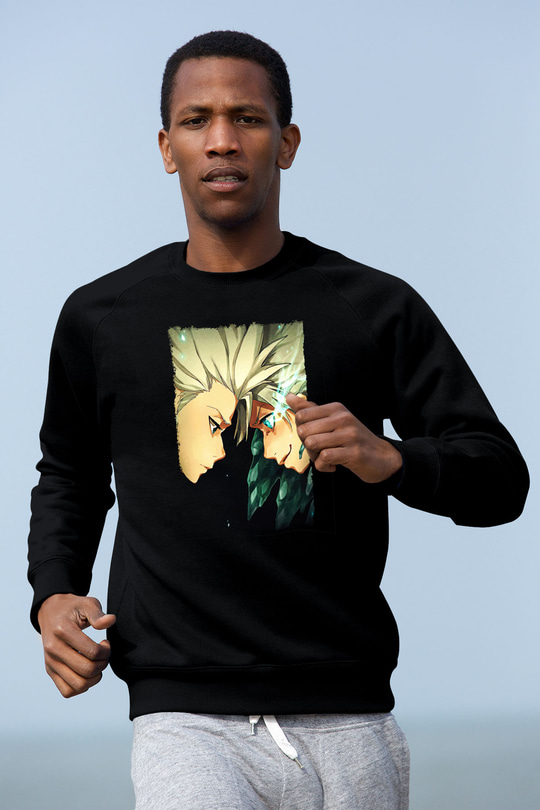 Bleach Baskılı Unisex Siyah Sweatshirt