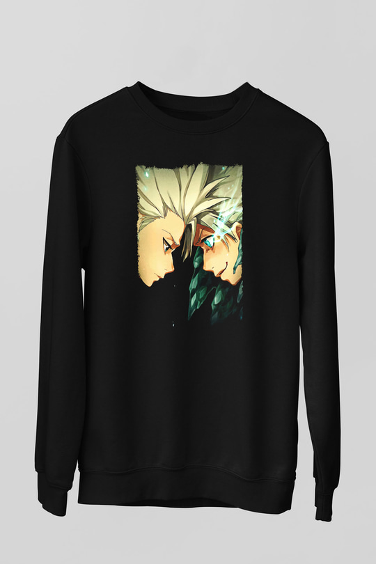 Bleach Baskılı Unisex Siyah Sweatshirt