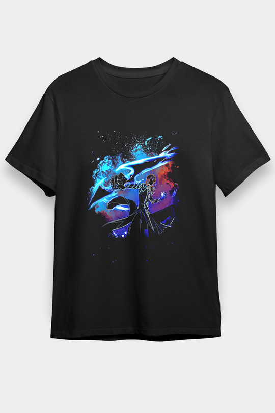 Bleach Baskılı Unisex Siyah Tişört - Tshirt