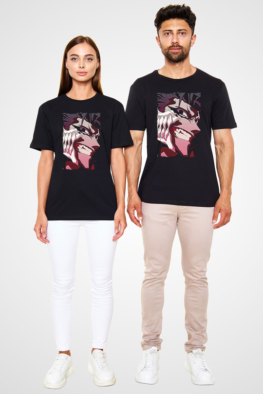 Bleach Baskılı Unisex Siyah Tişört - Tshirt
