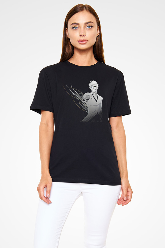 Bleach Baskılı Unisex Siyah Tişört - Tshirt