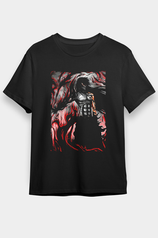 Bleach Baskılı Unisex Siyah Tişört - Tshirt