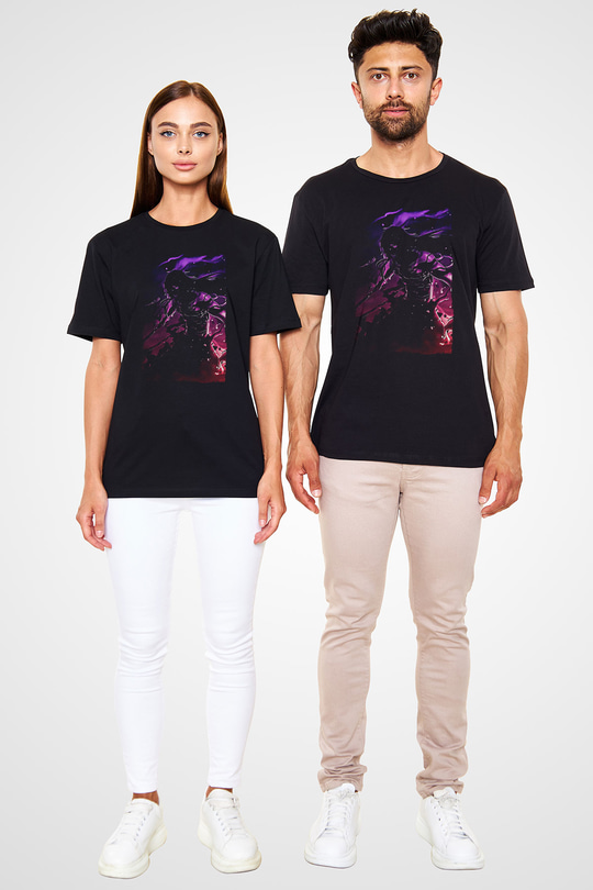 Bleach Baskılı Unisex Siyah Tişört - Tshirt