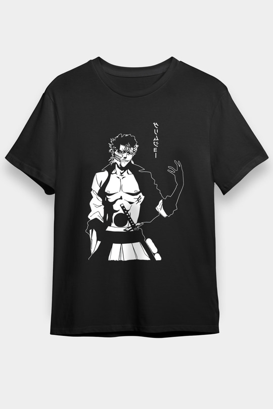 Bleach Baskılı Unisex Siyah Tişört - Tshirt