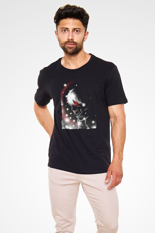 Bleach Baskılı Unisex Siyah Tişört - Tshirt